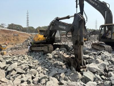 Damaged Volvo Crawler Excavator